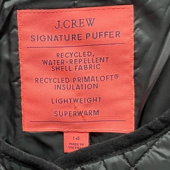 J. Crew Black Quilted Lightweight Lady Jacket14 NEW
